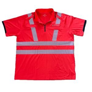 Delta Airlines Ramp Polo Shirt Mens 2XL Orange 1/4 Zip Short Sleeve Costume XXL